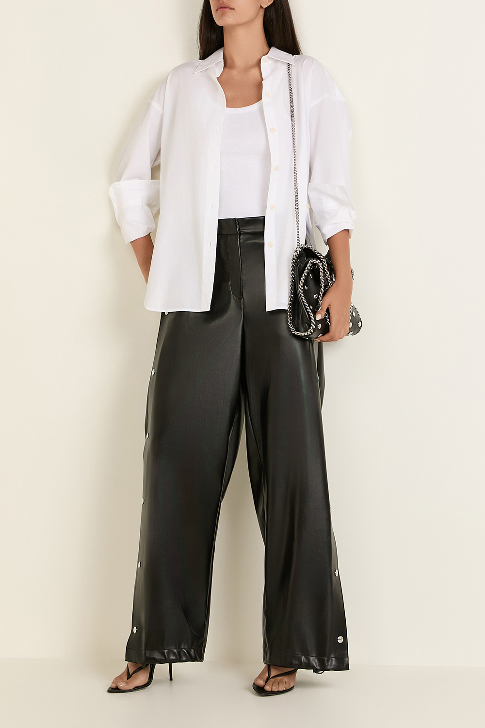 מכנסיים ארוכים דמוי עור STELLA MCCARTNEY
